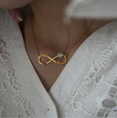 Collier Personnalisé Coeur et Pierre de Naissance