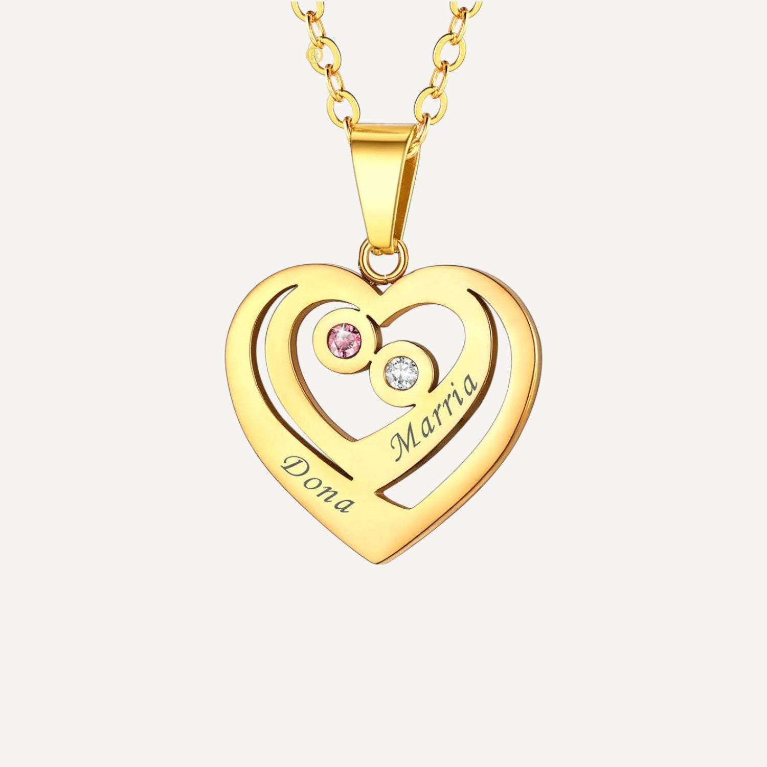 Collier Personnalisé Coeur Pierre