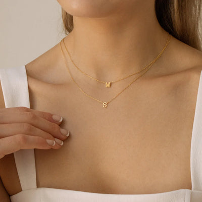 Collier Personnalisé Initiale Femme Élégant